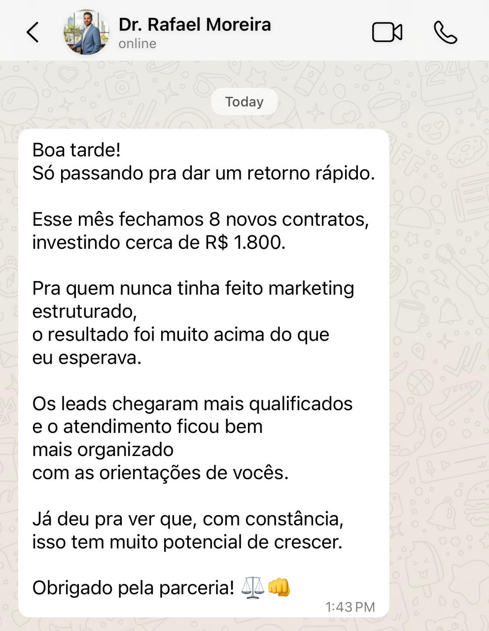 Depoimento de Dr. Rafael Moreira